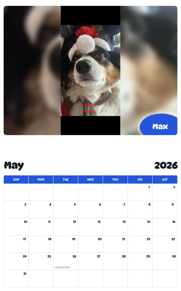 2026 - 2027 Max - Pawidols Pet Calendar