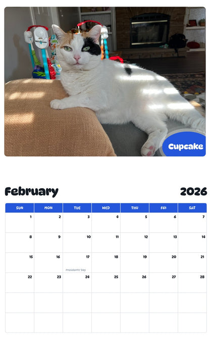 October 2025 - September 2026 Cupcake - Pawidols Pet Calendar