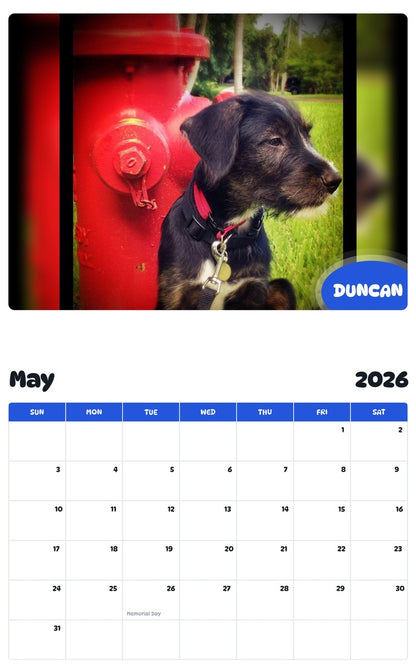 2026 - 2027 DUNCAN - Pawidols Pet Calendar