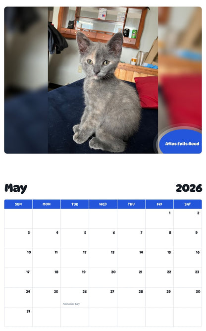 2026 - 2027 Atlas Falls Reed - Pawidols Pet Calendar