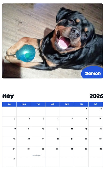 2026 - 2027 Demon - Pawidols Pet Calendar