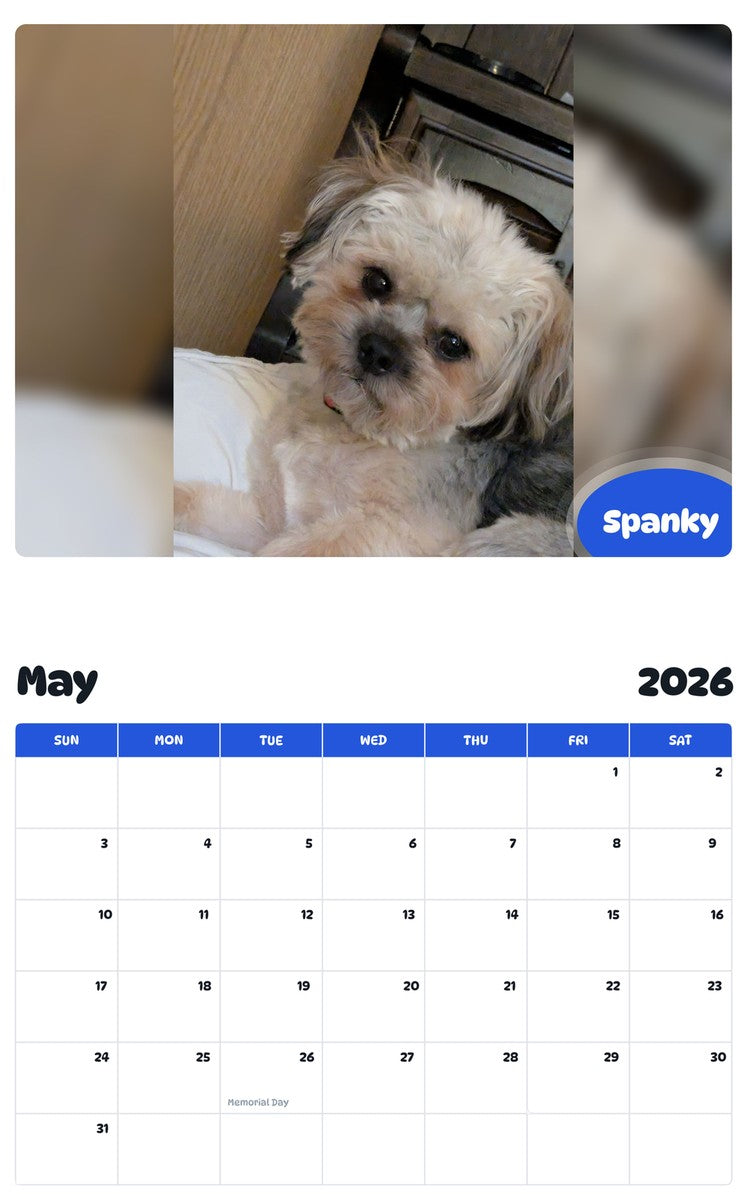 2026 - 2027 Spanky - Pawidols Pet Calendar