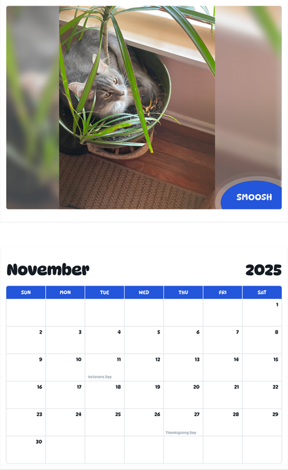 July 2025 - June 2026 Smoosh - Pawidols Pet Calendar