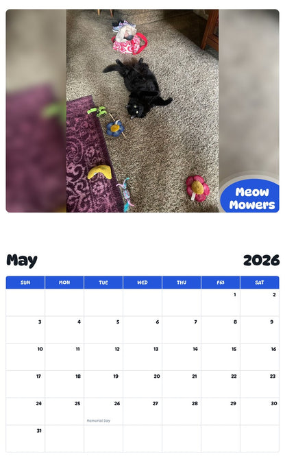 2026 - 2027 Meow Mowers - Pawidols Pet Calendar