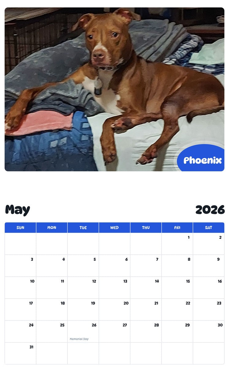 2026 - 2027 Phoenix - Pawidols Pet Calendar