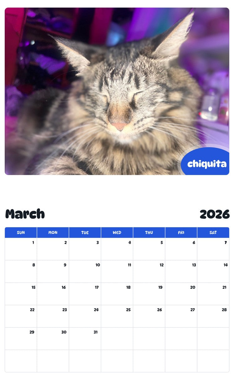 November 2025 - October 2026 chiquita - Pawidols Pet Calendar