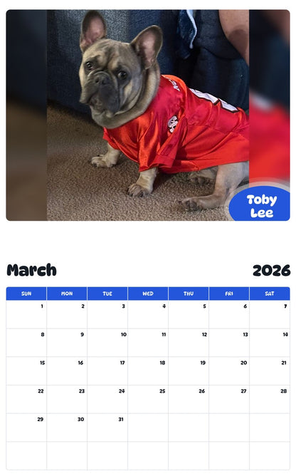November 2025 - October 2026 Toby Lee - Pawidols Pet Calendar