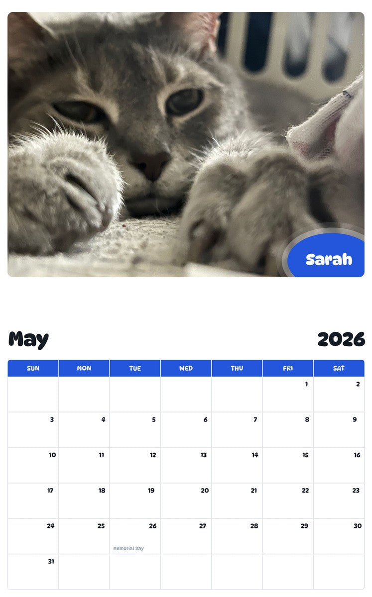 2026 - 2027 Sarah - Pawidols Pet Calendar
