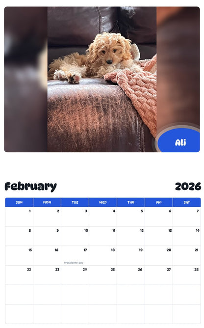 October 2025 - September 2026 Ali - Pawidols Pet Calendar