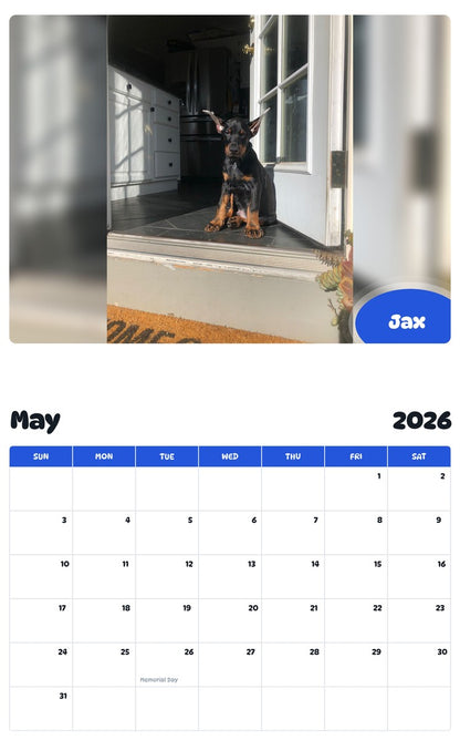 2026 - 2027 Jax - Pawidols Pet Calendar