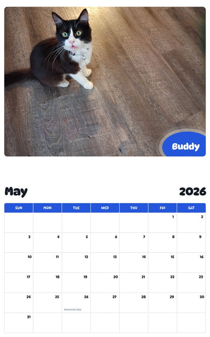 2026 - 2027 Buddy - Pawidols Pet Calendar