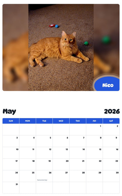 2026 - 2027 Nico - Pawidols Pet Calendar