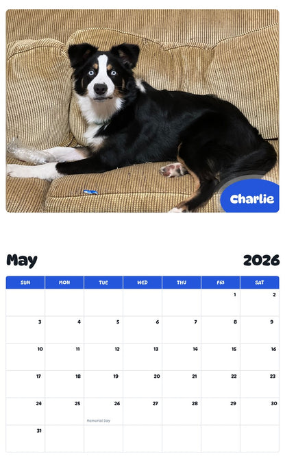 2026 - 2027 Charlie - Pawidols Pet Calendar