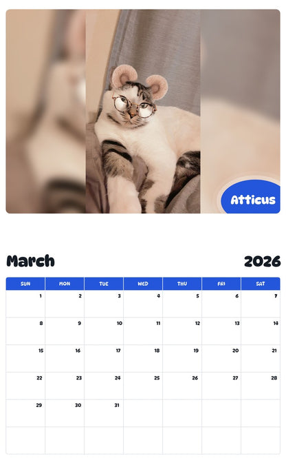 November 2025 - October 2026 Atticus - Pawidols Pet Calendar