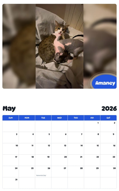 2026 - 2027 Amaney - Pawidols Pet Calendar