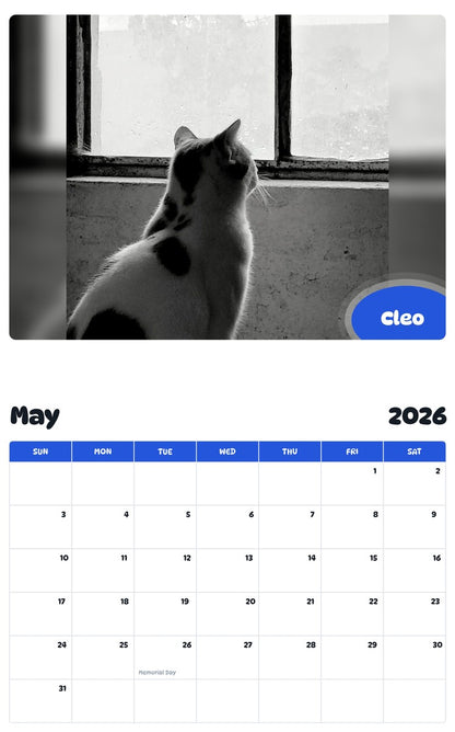 2026 - 2027 Cleo - Pawidols Pet Calendar