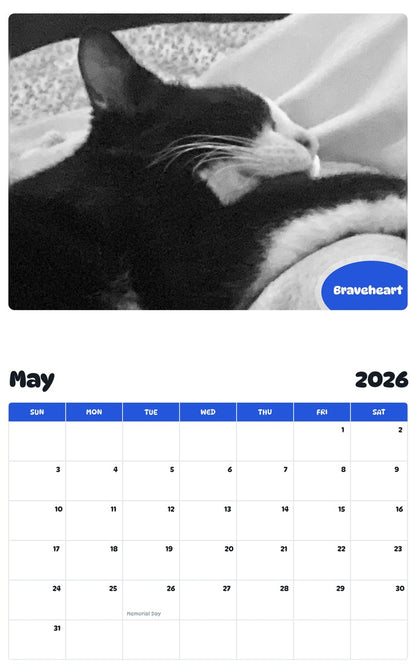 2026 - 2027 Braveheart - Pawidols Pet Calendar