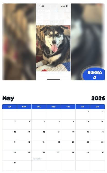 2026 - 2027 BUBBA J - Pawidols Pet Calendar