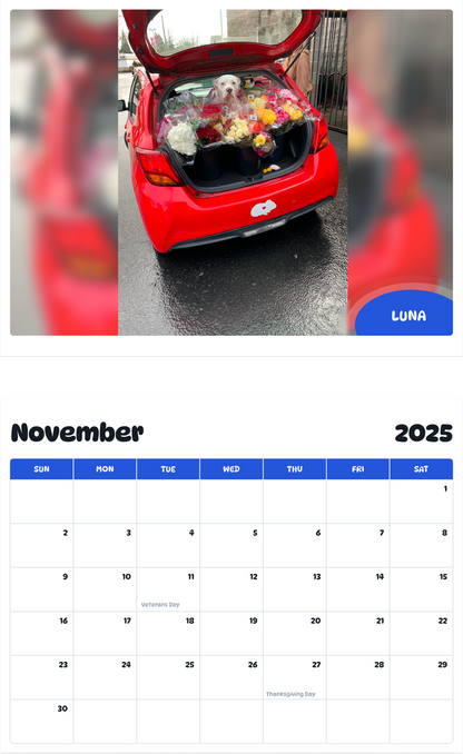 July 2025 - June 2026 Luna - Pawidols Pet Calendar