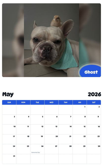 2026 - 2027 Ghost - Pawidols Pet Calendar