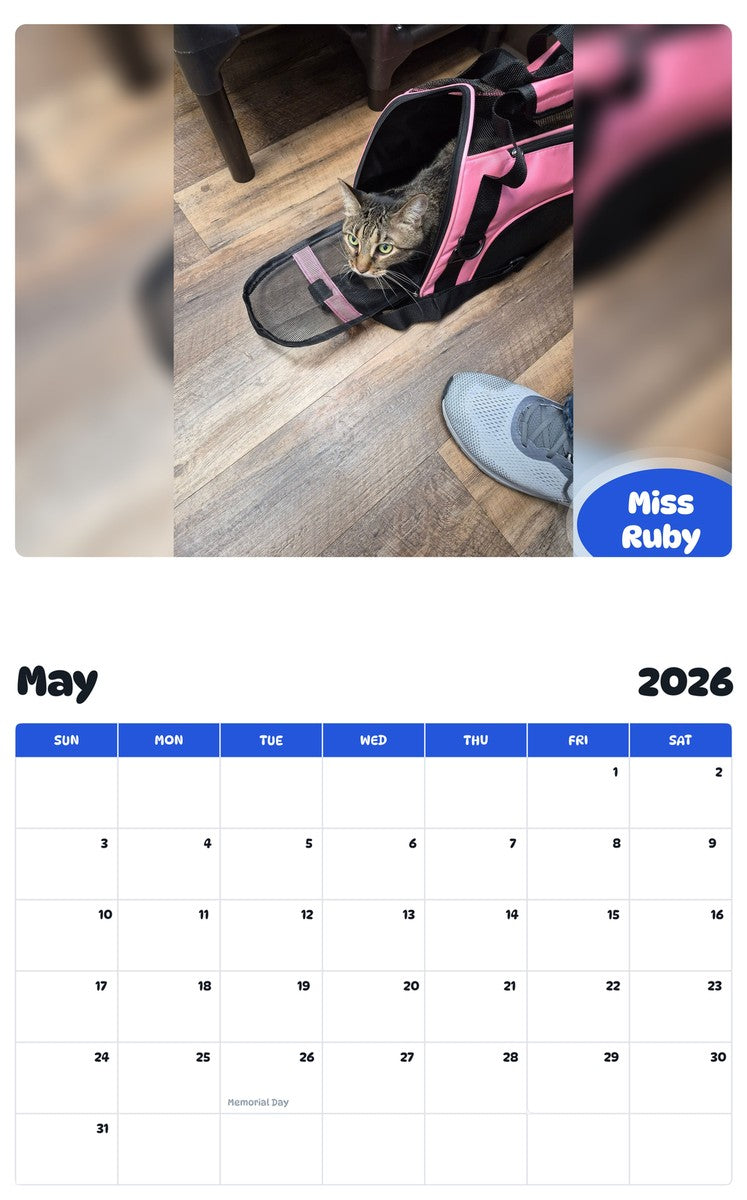 2026 - 2027 Miss Ruby - Pawidols Pet Calendar