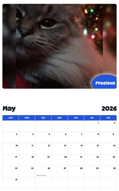 2026 - 2027 Precious - Pawidols Pet Calendar