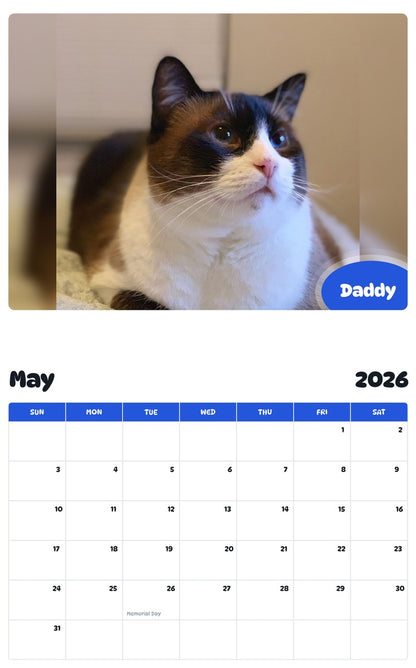 2026 - 2027 Daddy - Pawidols Pet Calendar
