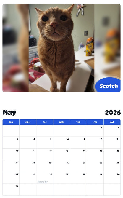 2026 - 2027 Scotch - Pawidols Pet Calendar
