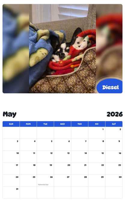 2026 - 2027 Diesel - Pawidols Pet Calendar