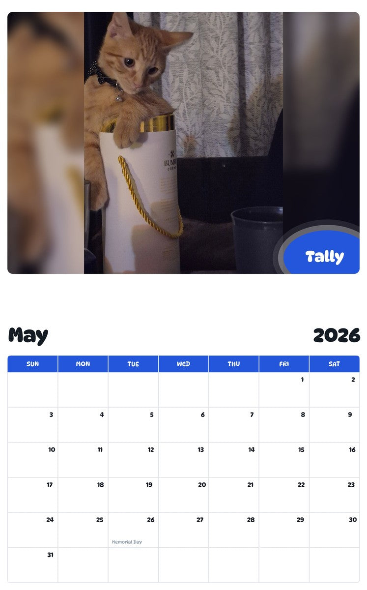 2026 - 2027 Tally - Pawidols Pet Calendar
