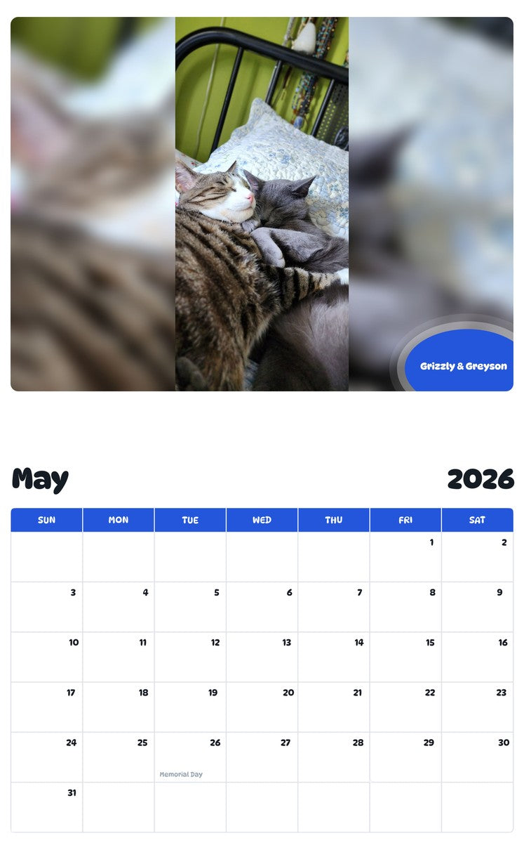 2026 - 2027 Grizzly & Greyson - Pawidols Pet Calendar