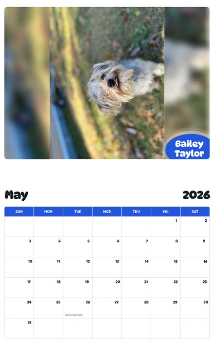 2026 - 2027 Bailey Taylor - Pawidols Pet Calendar
