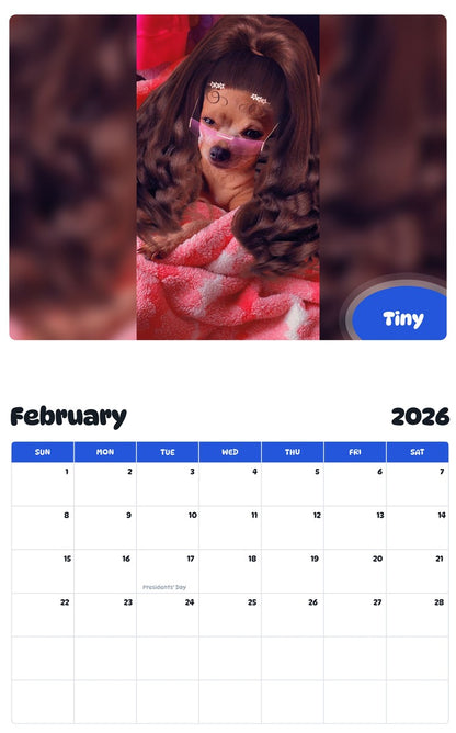 October 2025 - September 2026 Tiny - Pawidols Pet Calendar
