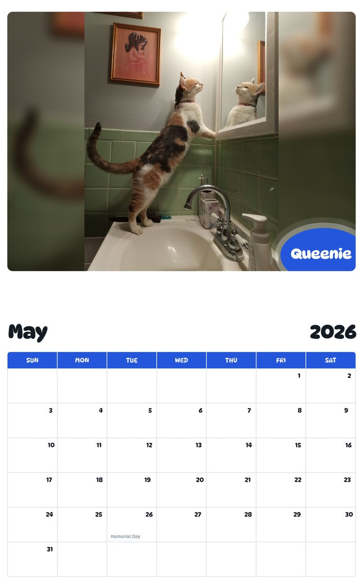 2026 - 2027 Queenie - Pawidols Pet Calendar