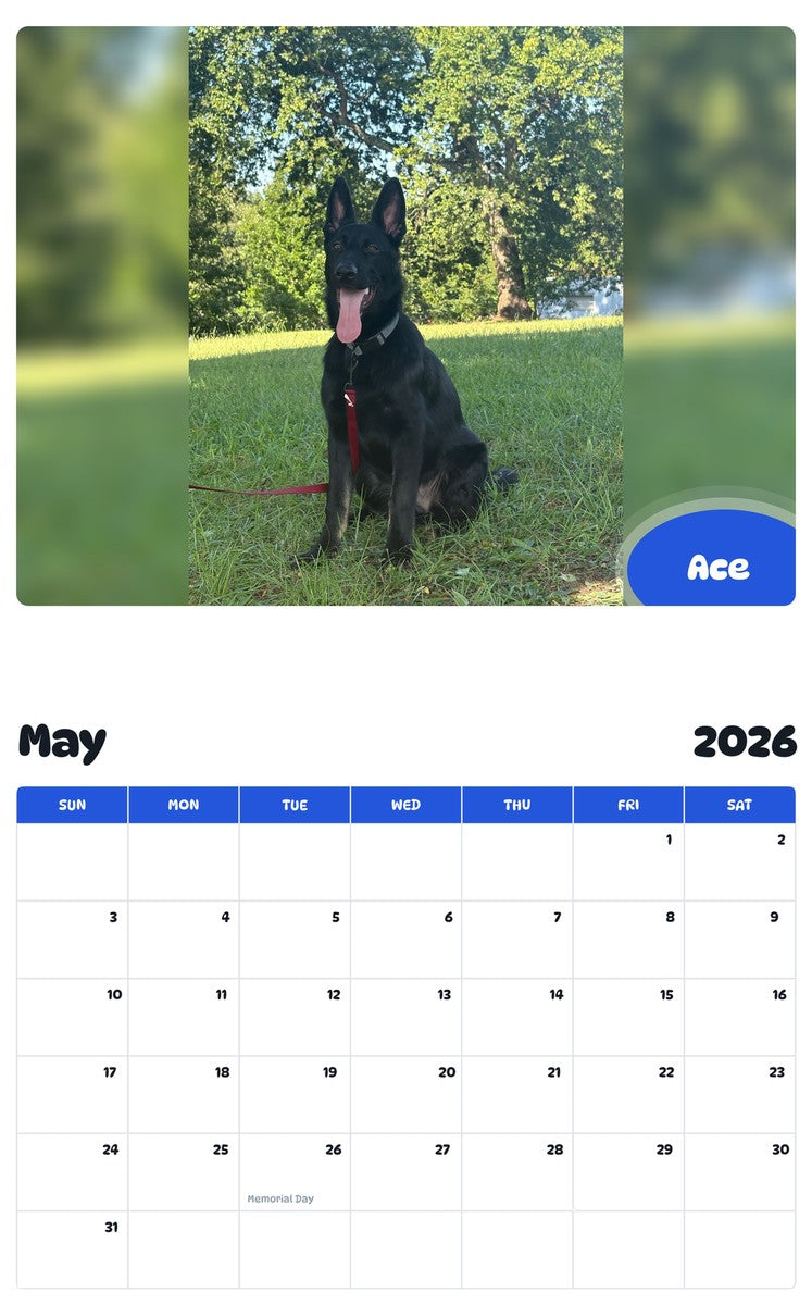 2026 - 2027 Ace - Pawidols Pet Calendar