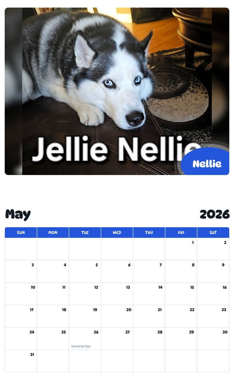 2026 - 2027 Nellie - Pawidols Pet Calendar