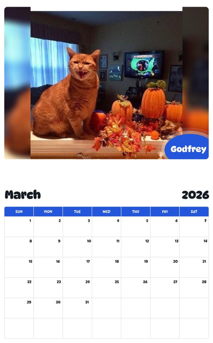November 2025 - October 2026 Godfrey - Pawidols Pet Calendar