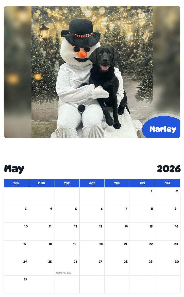 2026 - 2027 Marley - Pawidols Pet Calendar