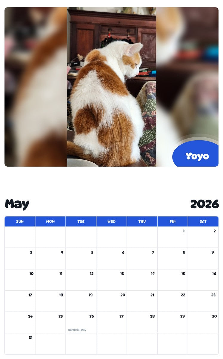2026 - 2027 Yoyo - Pawidols Pet Calendar