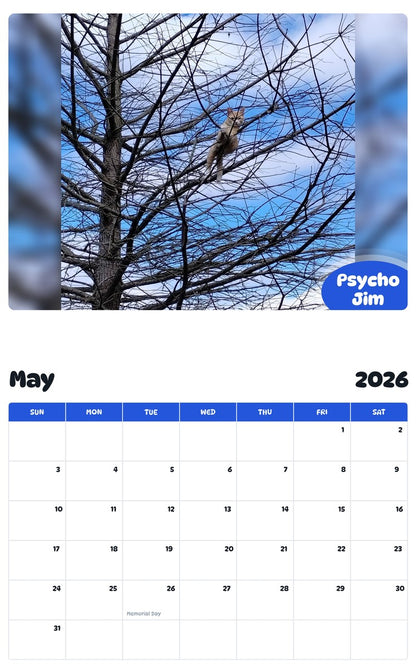 2026 - 2027 Psycho Jim - Pawidols Pet Calendar