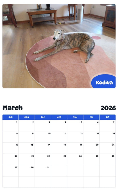 November 2025 - October 2026 Kodiva - Pawidols Pet Calendar