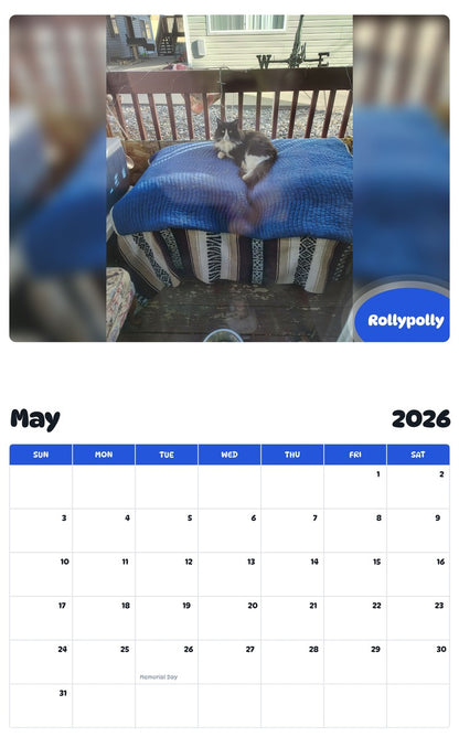 2026 - 2027 Rollypolly - Pawidols Pet Calendar