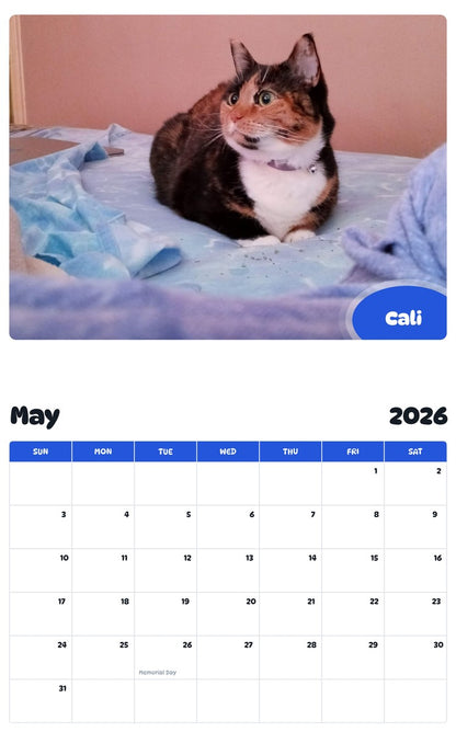 2026 - 2027 Cali - Pawidols Pet Calendar