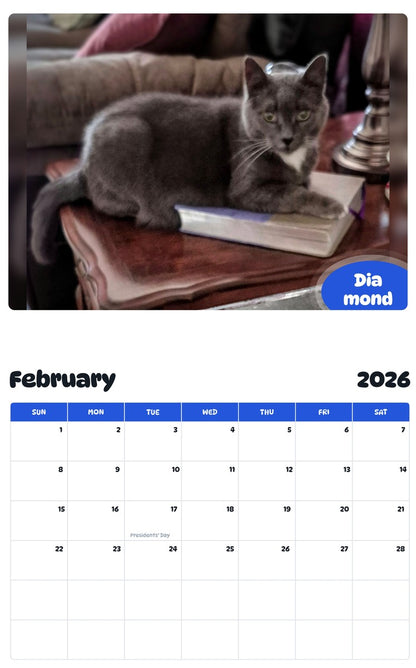 October 2025 - September 2026 Diamond - Pawidols Pet Calendar
