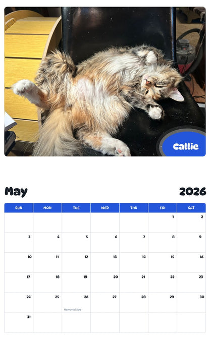2026 - 2027 Callie - Pawidols Pet Calendar