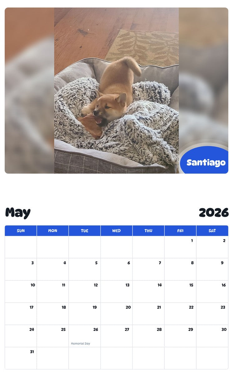 2026 - 2027 Santiago - Pawidols Pet Calendar