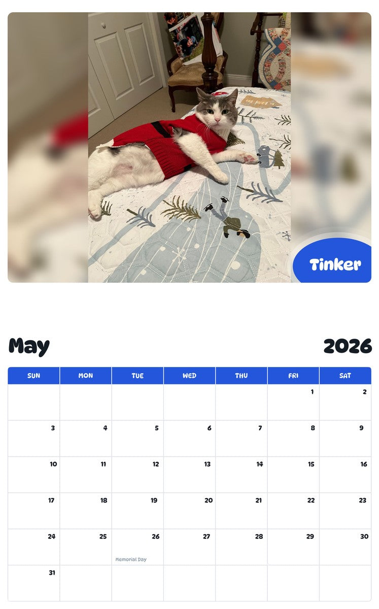2026 - 2027 Tinker - Pawidols Pet Calendar