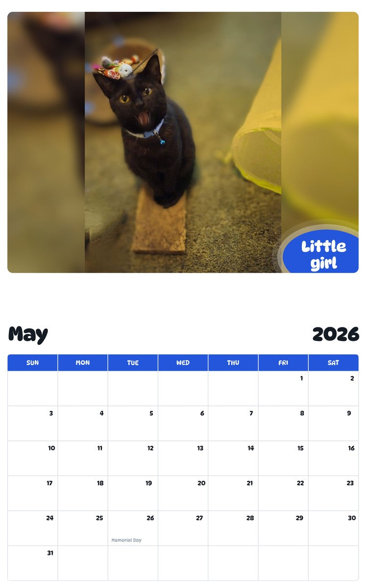 2026 - 2027 Little girl - Pawidols Pet Calendar