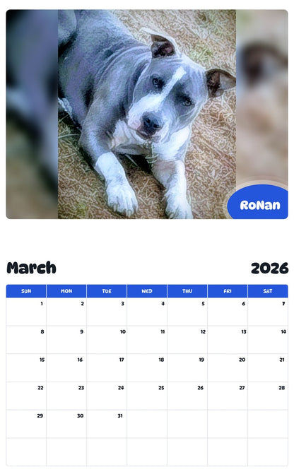 November 2025 - October 2026 RoNan - Pawidols Pet Calendar