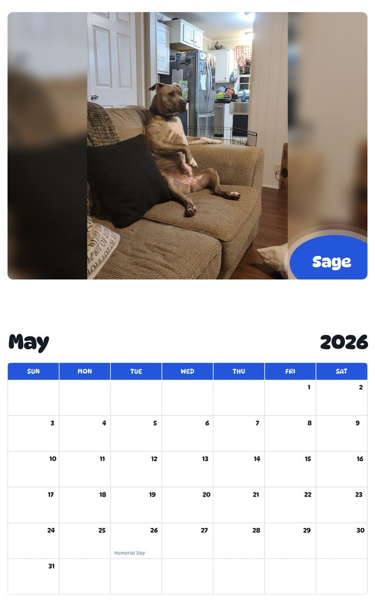 2026 - 2027 Sage - Pawidols Pet Calendar